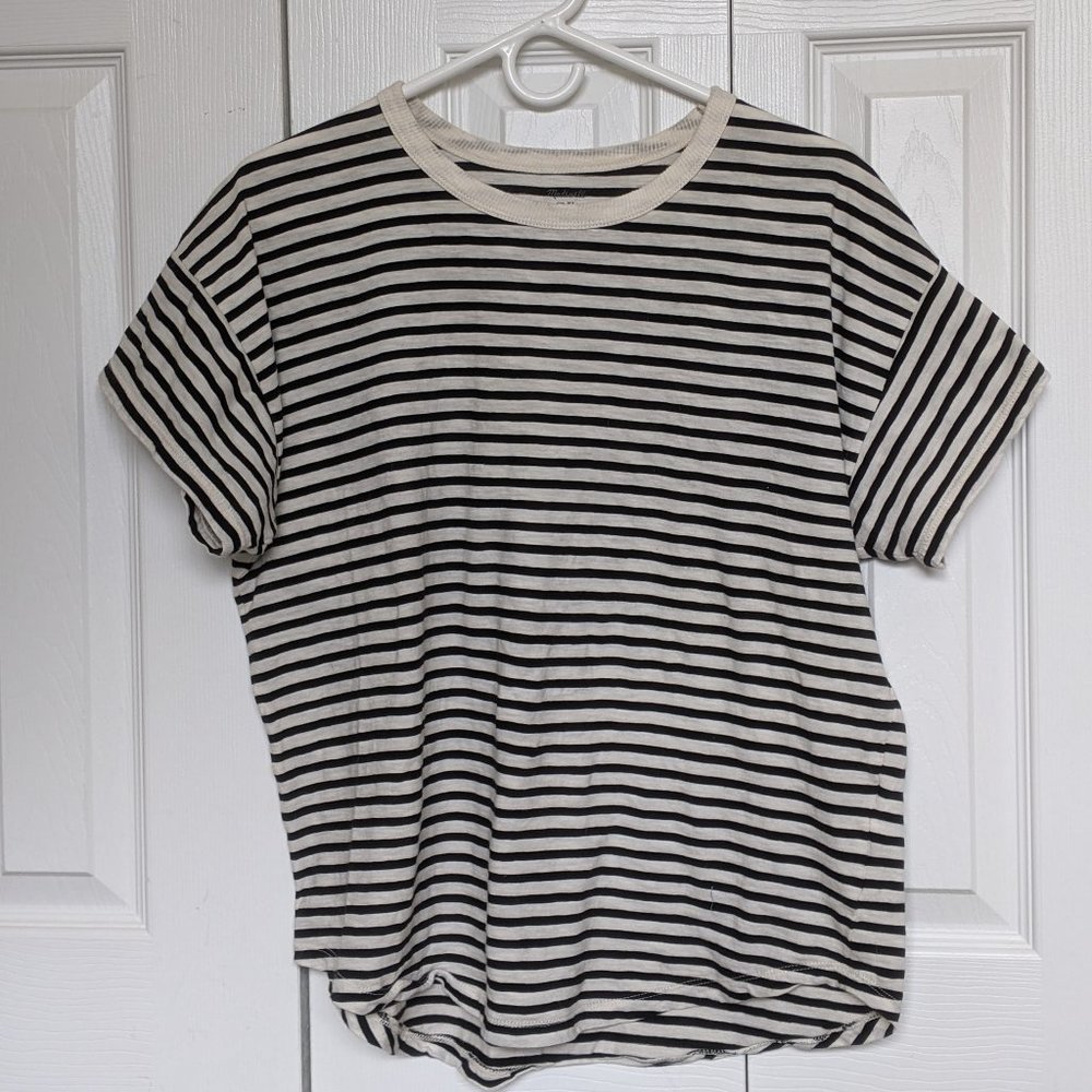 Whisper Cotton Rib-Crewneck tee in Bridgewater Str
